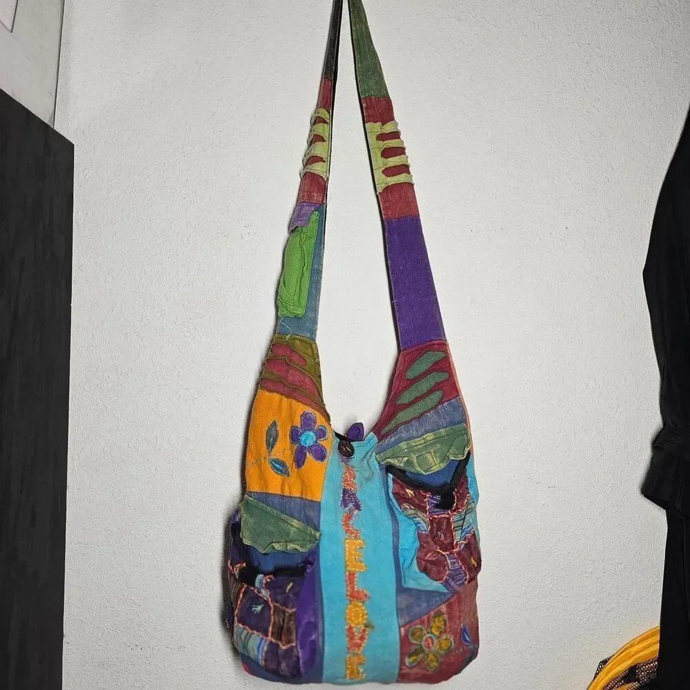 vintage y2k 2000s whimsigoth boho fairy cottagecore slouchy bag - Picture 3 of 5